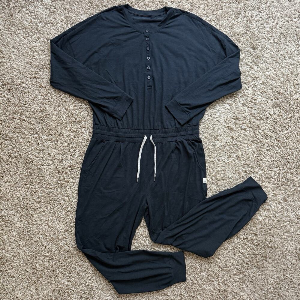 Vuori Lux Henley Jumpsuit VW478 Navy Blue Heather Women's Size Large L